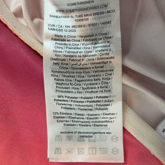 Something New Heather Strapless Tube Maxi Dress Pink and Orange Size S - Picture 6 of 7